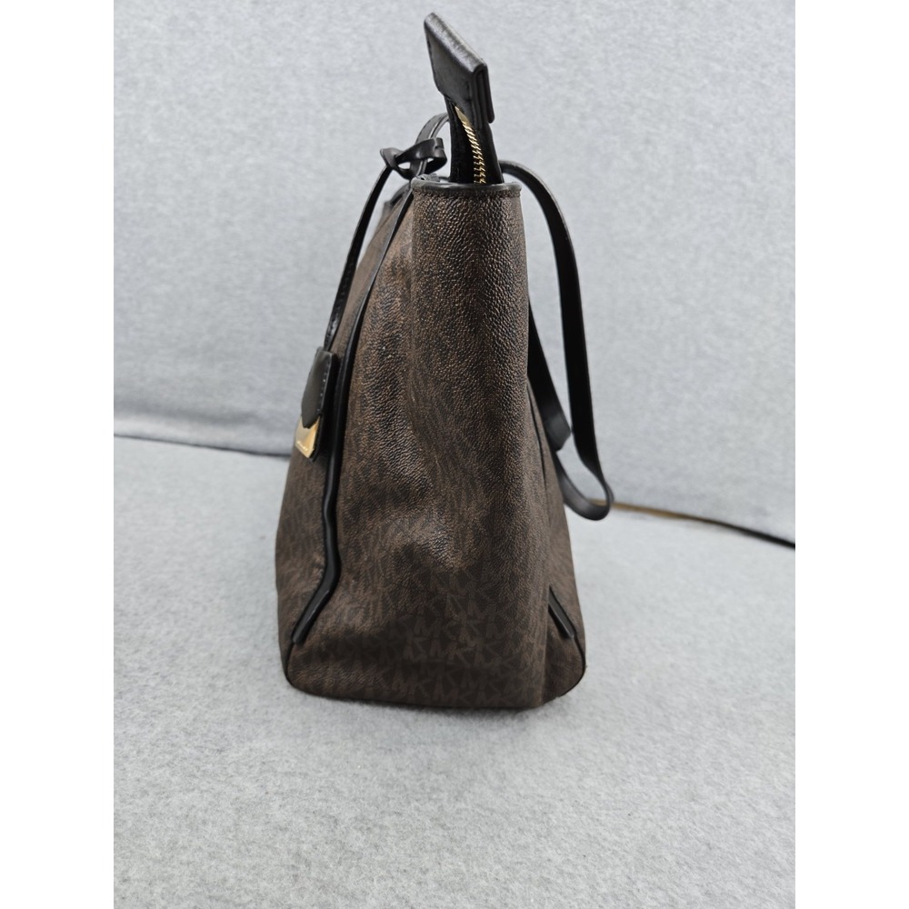 Michael Kors XL Whitney Brown Signature Tote Bag MK Logo Designer Handbag - Picture 2 of 15
